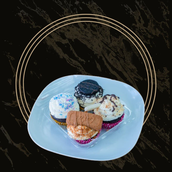 Chocolate cupcakes with chocolate drizzle and frosting from The Bakers Shop in Birmingham