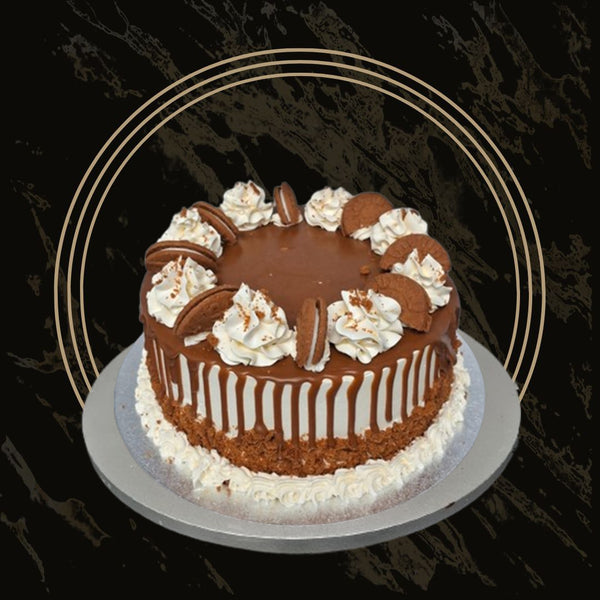 Birthday Lotus cake with message topper and Biscoff detailing from The Bakers Shop in Birmingham