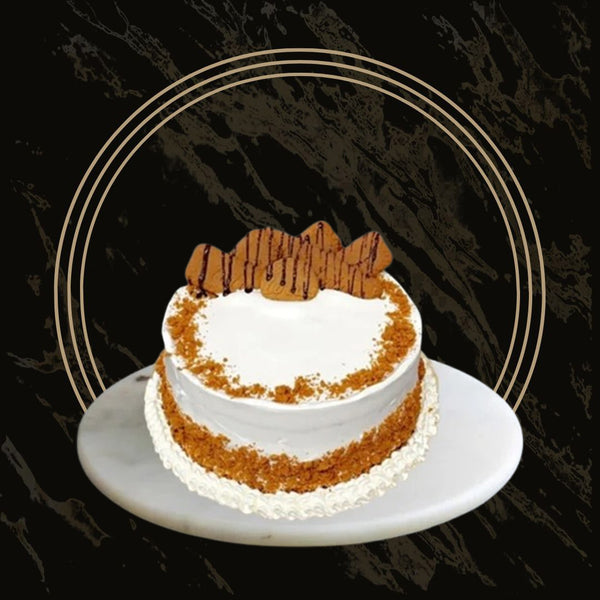 Lotus cake with caramel center and decorative biscuit topping from 彩票联盟123赛车赛车官方网站 in Birmingham