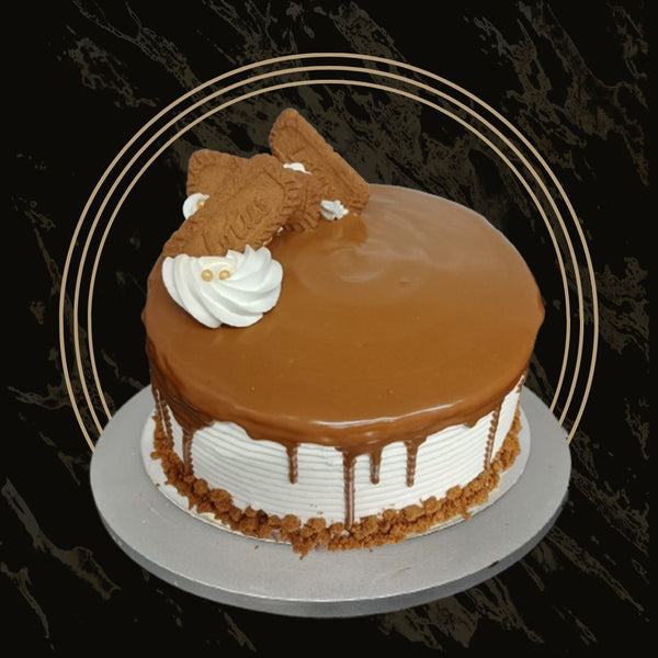 Classic Lotus Biscoff cake with creamy frosting and biscuit crumble from The Bakers Shop in Birmingham