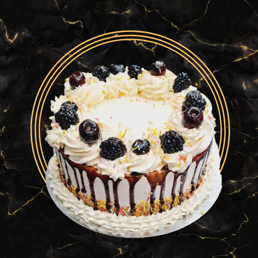 Mixed Berry Fresh Cream Drip Cake