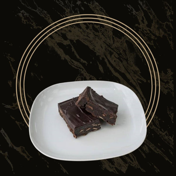 Delicious plain chocolate brownie with a rich, fudgy texture from 彩票联盟123赛车赛车官方网站 in Birmingham