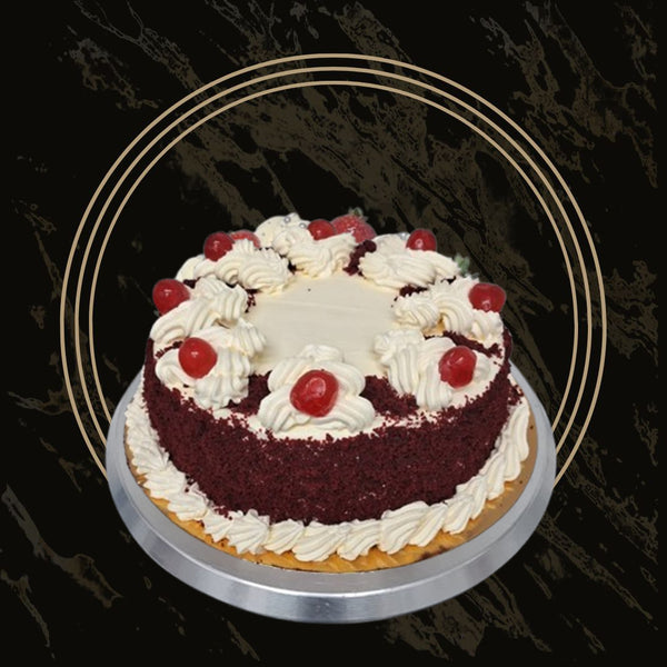 Classic red velvet cake with cream cheese frosting from The Bakers Shop in Birmingham